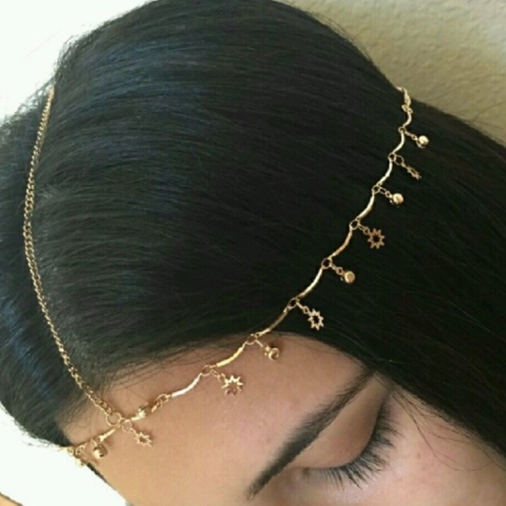 COPY - Gold Draped Charm Headchain